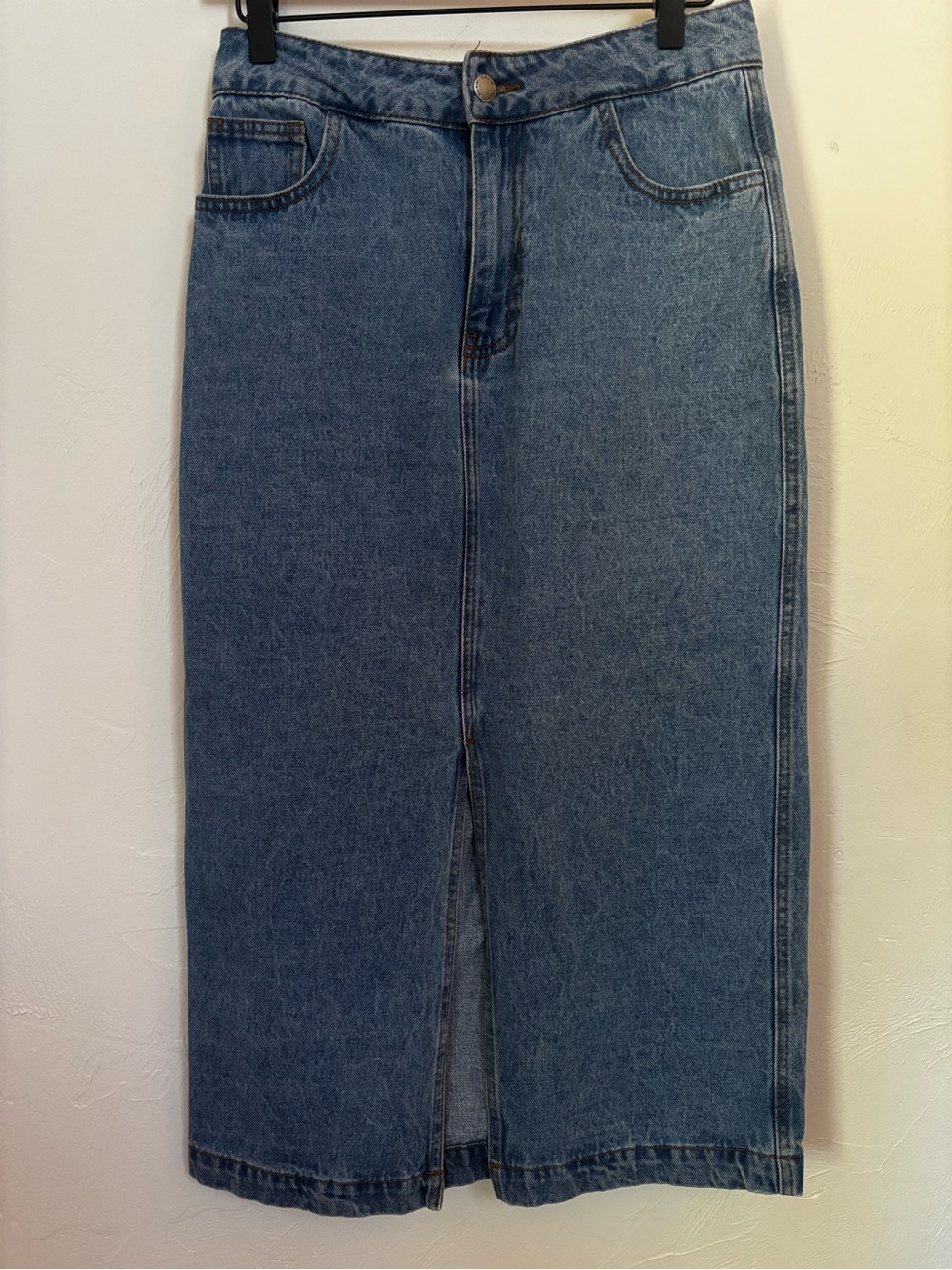 Velvet Heart Paulina Midi Skirt Medium Wash Denim Like New
